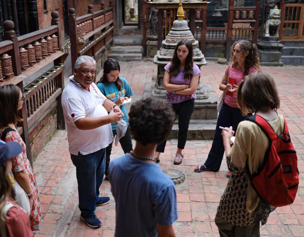 group learning about Nepal